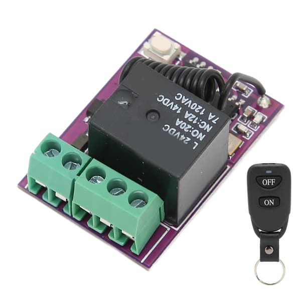 Wireless Relay Remote Control Relay RF Remote Control Light Switch for Lighting Lifts Electric Doors and Windows 24V