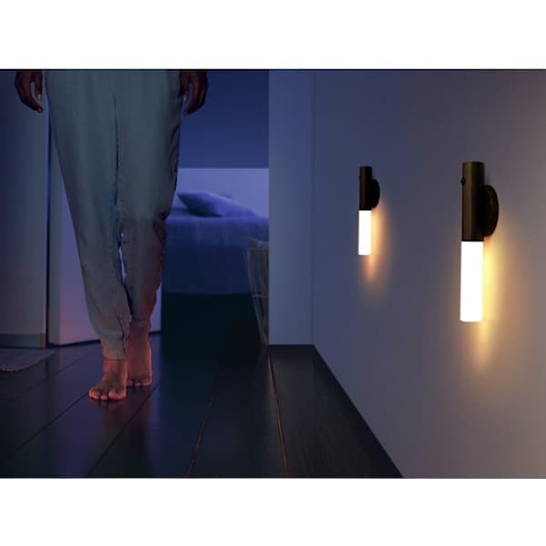 Oppladbar LED Vegglampe, Innendørsbelysning, Korridor/Skap/Hus/Baderom Bevegelsessensor (Valnøtt)