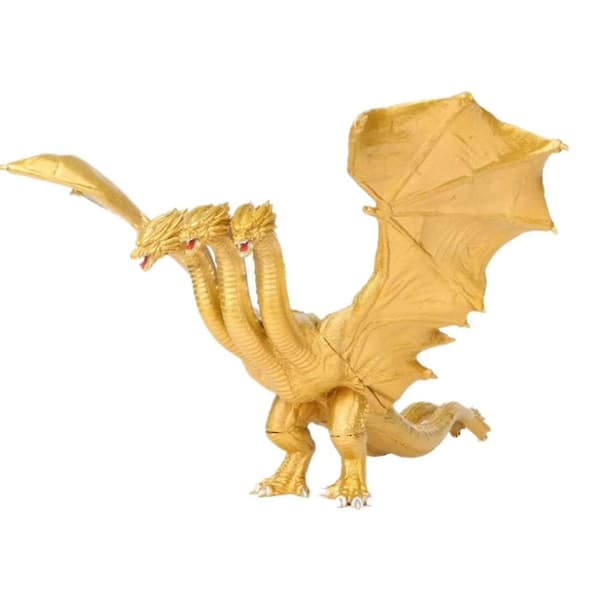 Ghidorah Guld 3-hovedet Drage Ghidorah Pvc Gylden Drage Actionfigur Samlerlegetøj
