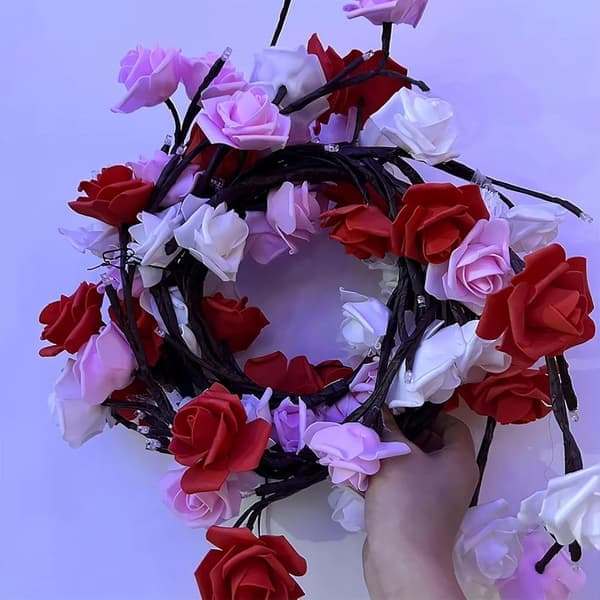 Rose LED Tree Branch Lighting 72 LED 8 Modes Remote Control 157cm Wall Decor String Light [Ho]