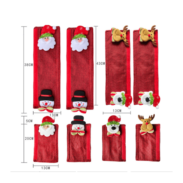 8 Pcs Christmas Refrigerator Handle Covers, 3D Fridge Door Covers