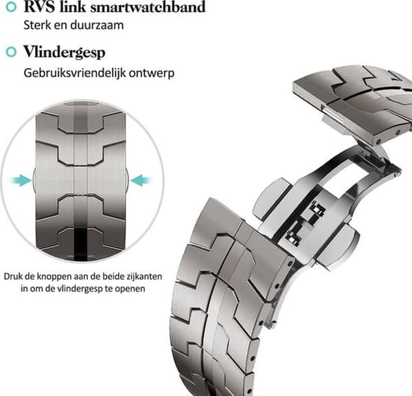 MNCdigi - Rustfrit Stål Ultra Rem - Titanium - Til iWatch 42mm - 44mm - 45mm - 49mm ...
