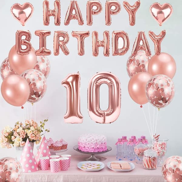 10-årsdag ballonger, 10-årsdag ballonger jenter, 10-årsdag