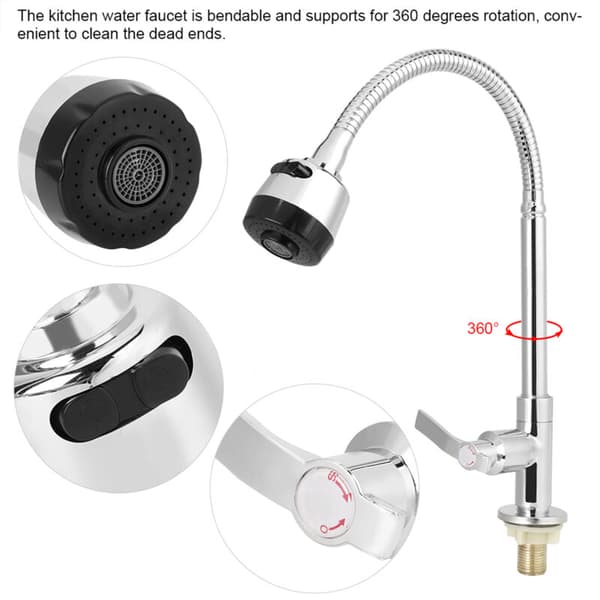 Universal Foldable Cold Water Faucet, Elegant G1/2 inch, Home Kitchen Faucet, Kitchen Mixer