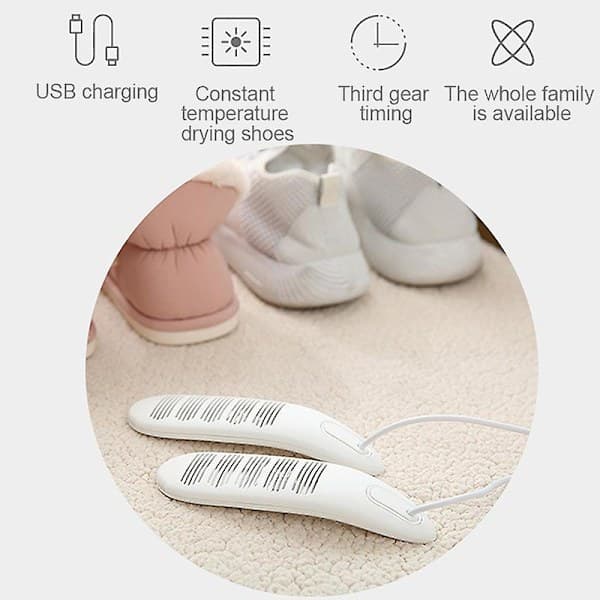 USB skotørrer med timer - Ultratørring til sko, handsker og huer
