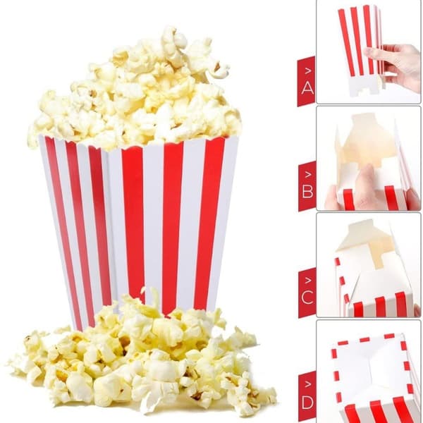 12 godispåsar festpåsar set popcornlådor popcornpåsar små