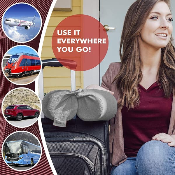 Travel Pillow, Memory Foam Neck Pillow, Can Be Shaped Arbitrarily for Side Sleeping, Neck Pillow for Airplane, Car, Train