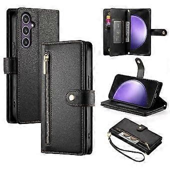 Flipdeksel til Samsung Galaxy S23 FE Lommebok Multifunksjonelt Forretningsstativ Crossbody-stropp
