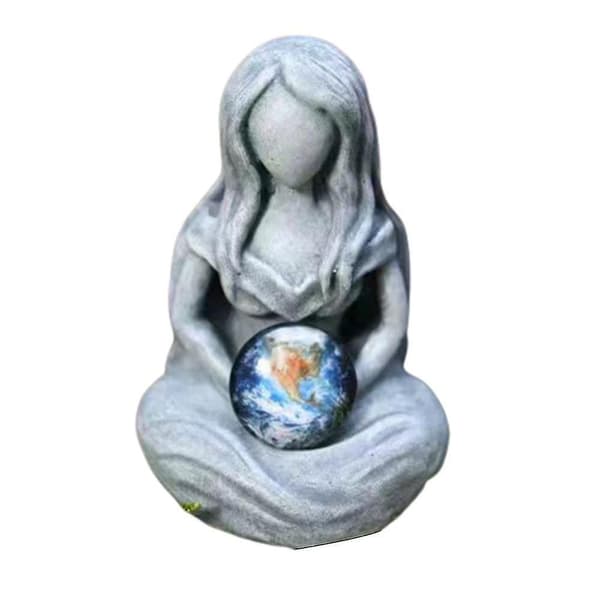 Gudinden Moder Jord Figur Skulptur Ornament Statue Indretning