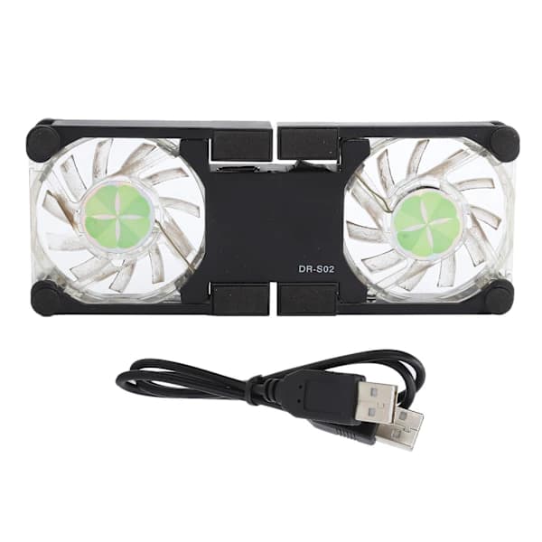Laptop Cooling Pad USB Foldable Cooler Stand Lightweight Portable with Anti-slip Bracket (Black)
