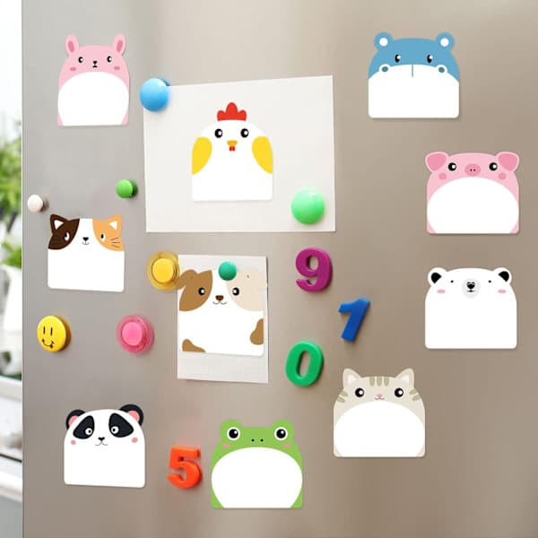 12-pack Cartoon Animal Pattern Stickers Cute Self-Adhesive Tabs (L6cm*5.5cm)