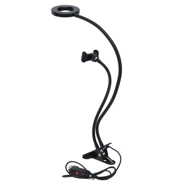 Justerbar multifunksjonell USB-selfie-ringlampe for mobiltelefoner KLB