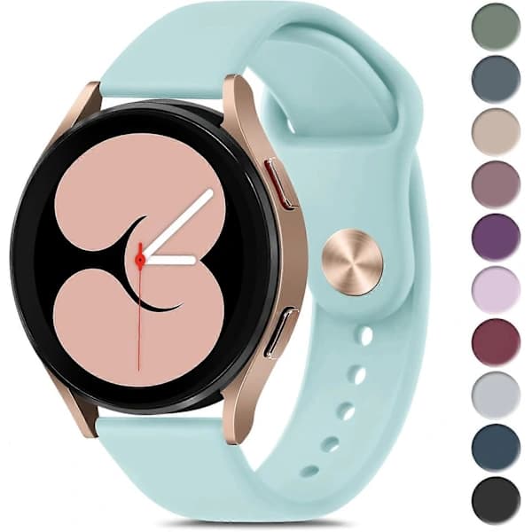 Silikonerem til Samsung Galaxy Watch 6/5/4 til kvinder og mænd, 20 mm blød erstatningsrem til Samsung Watch 6/5/4 Lyseblå