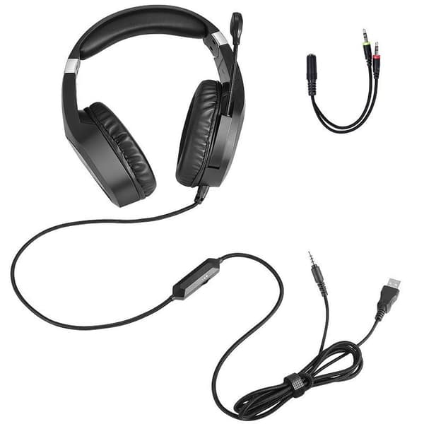 Gaming-headset med 7.1-bas surroundlyd, støydempende mikrofon
