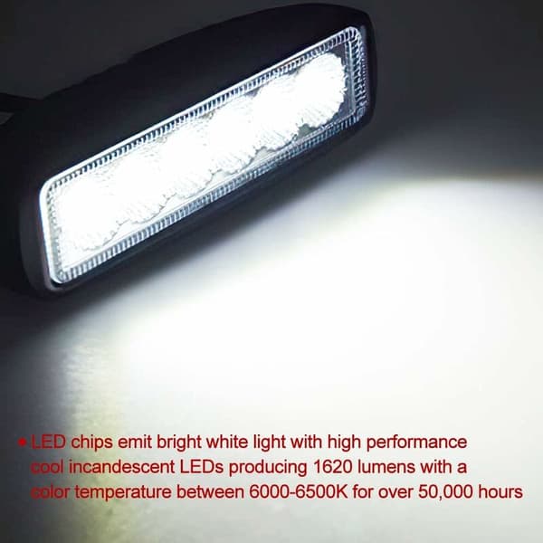 2-pakning LED arbeidslys, 12V frontlys spotlight lang rekkevidde LED arbeidslys for motorsykkel bil lastebil traktor SUV båt (18W)