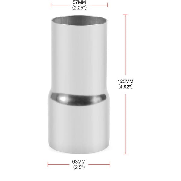 Eksosrøradapter, 57-63MM Eksosrøradapter, Rustfritt Stål Universell Eksosrør Tilkoblingsrør Adapter Modifisert Del，A