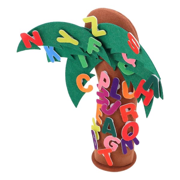 Tree and Letter Props Felt Letter Tree for Kids Preschool Learning Toy Interactive Learning Fine Motor Skill Development 38.00X15.00X15.00CM 1Set