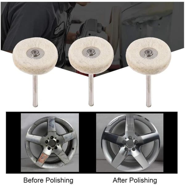 10 pcs Polishing Disc 25mm Wool Felt Polishing Discs Drill Grinder Wheel Brushes Rotary Tool With Handle