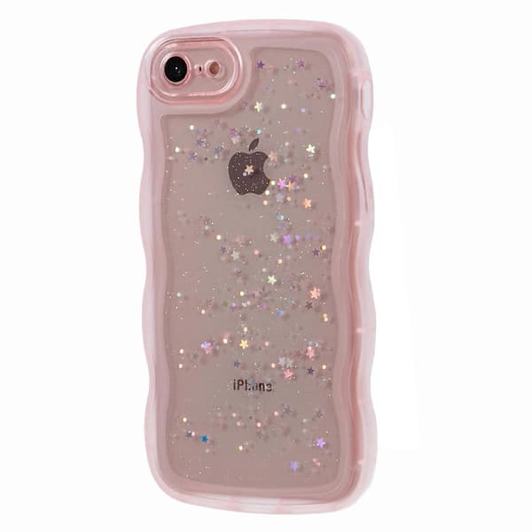 JTW-serien Cover til iPhone 7/8/SE (2020)/SE (2022) Glitterstjerner Bølget Kant TPU-beskyttelse Multicolor Style D
