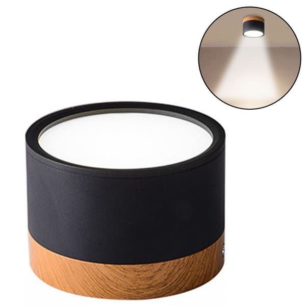 Loftmonteret LED loftspot aluminium sort KLB