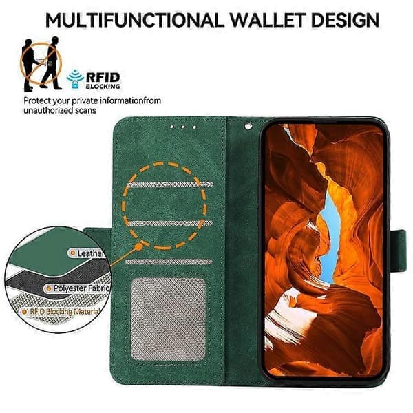 ABEEL Kompatibel med Samsung Galaxy S25+ / S24+ Telefonfodral Sidomagnetlås RFID Plånboksfodral i Läder A