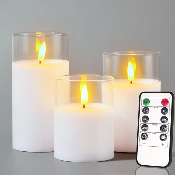 LED Elektroniske Lysestaker - 3-pakning med Fjernkontroll
