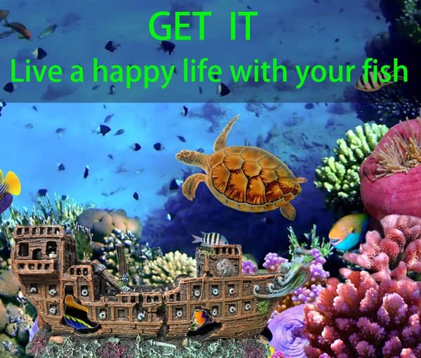 Pirate Ship Aquarium Ornaments Resin Decorations Environmentally Friendly Fi