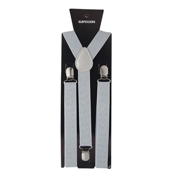 Smale elastiske seler med klips unisex for menn og kvinner lysegrå 2,5 cm