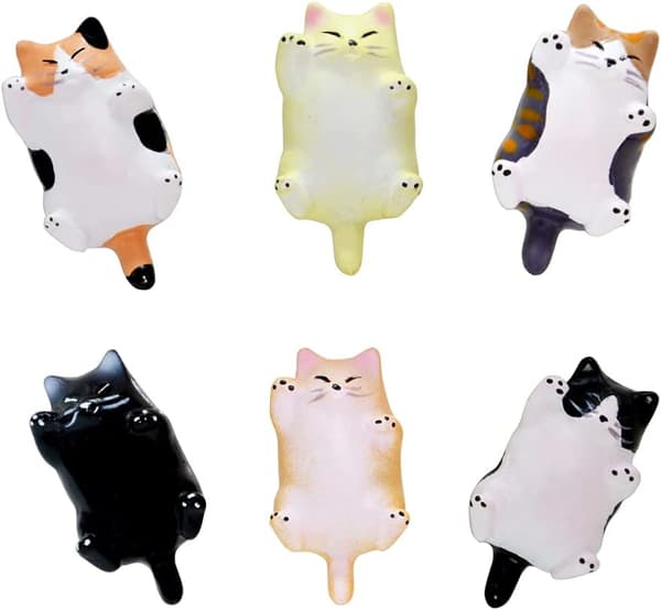 Kattkylmagnet Roliga Kitty Köksdekor Kylskåpsmagneter Prydnad 6-pack