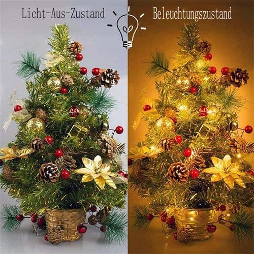 LED Christmas Garland: Festive String Lights with Pine Cones and Berries