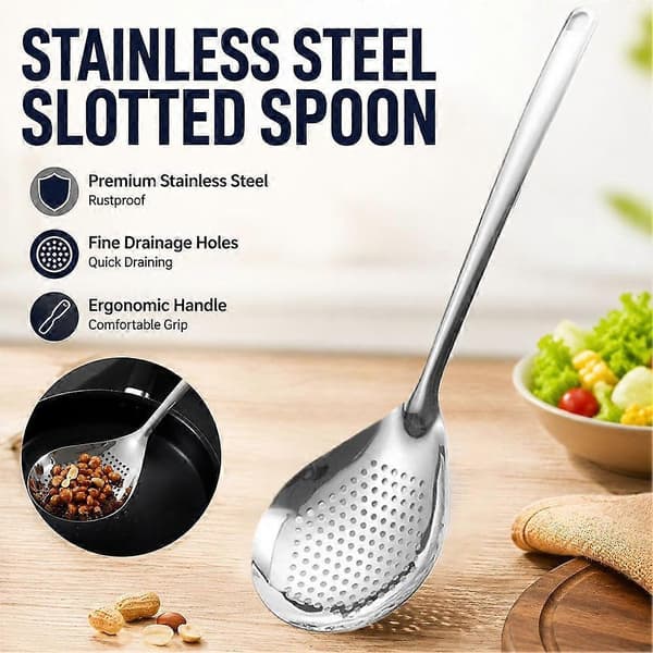Stainless Steel Colander Efficient Scooping Quick Liquid Drainage Easy Rinsing and Cleaning