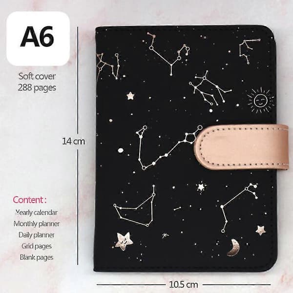2022 Planner Notebook Undated Starry Sky A6 Diary Full Year Planner Undated Daily & Monthly Plan Soft