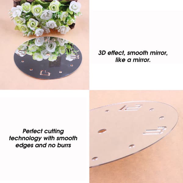 DIY Acrylic Wall Clock Modern Silent Coffee Time Clock Cup Shape Wall Sticker Hollow Number Clock