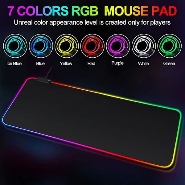Gaming Mouse Pad with LED Lighting - RGB - Choose Size 80x30 cm
