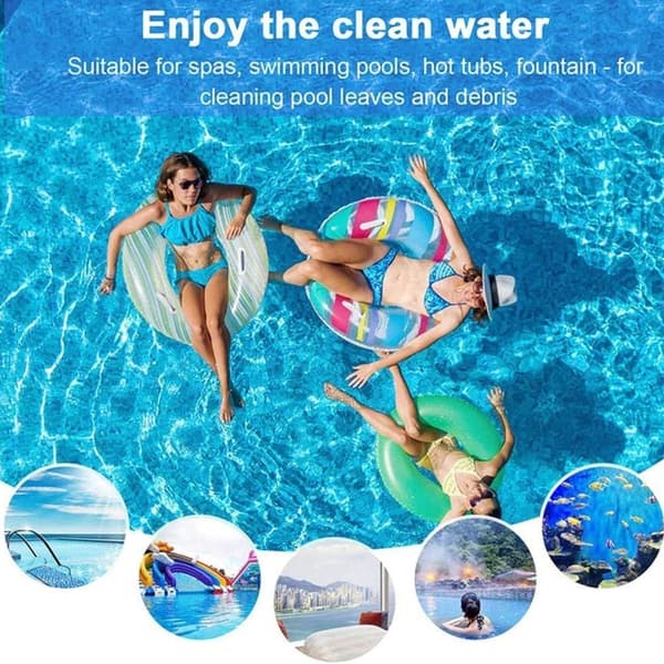Poolnet, poolrengøringssæt med finmasket net og 120 cm