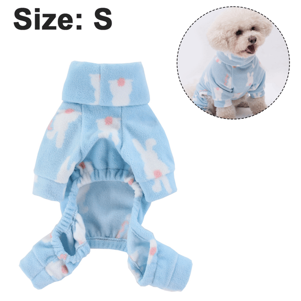 Igelkott Termisk Vintertøj til Kæledyr Hund Pyjamas Kat Onesies Jumpsuits Tyk Fløjl Blå Blå Blue S