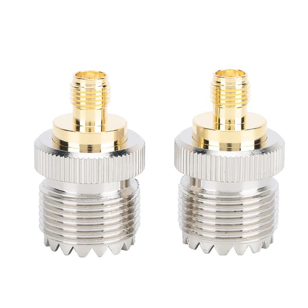 2 stk. SMA hun til UHF hun adapterstik messing 50 Ohm stik til antenner