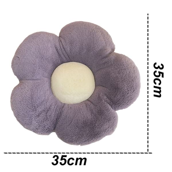 Blomsterpute, blomsterformet pute, pute, lilla pute