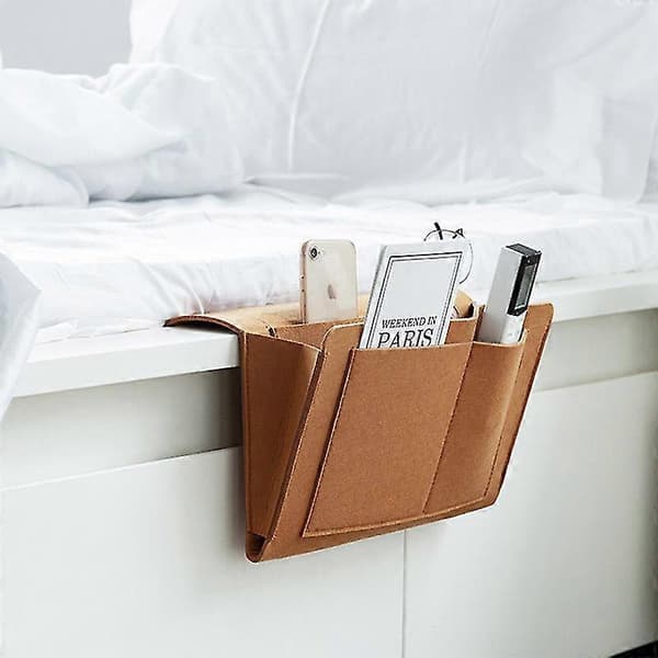 Felt Bedside Caddy with Pockets Bed Sofa Desk Hanging Storage Organizer for Phone Magazines