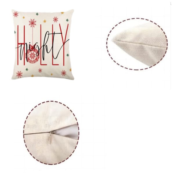 Julepynt - Juleputetrekk 45*45cm, Holly Night Holiday Julepynt Hjem Sofa Dekor