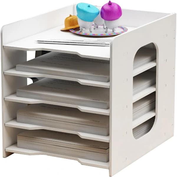 Multifunctional Desktop Storage Box, A4 Paper Document Magazine Office Supplies Accessories (5-Tier Storage)