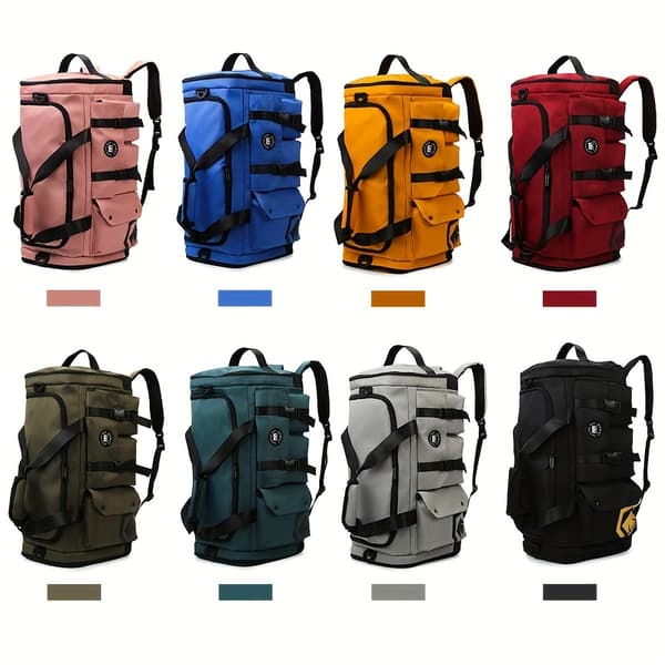 Unisex Shoulder Backpack with Hidden Strap, Detachable Crossbody Bag, Large Capacity Travel Backpack Not provided Blue