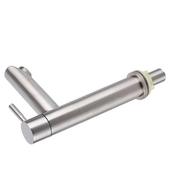 G1/2 Brushed Stainless Steel Single Handle Faucet for Washbasin, Bathroom Accessories, Flat Single Handle Faucet (without pipe)