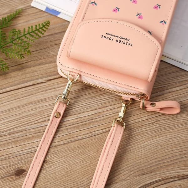 Printed Mobile Phone Bag, Floral Women's Multifunctional Diagonal Bag, Multi-Card Shoulder Bag