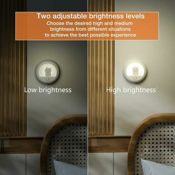 Kitten Smart Natlampe Menneskekropssensorlampe USB Genopladelig Sengelampe Kreativ Gave