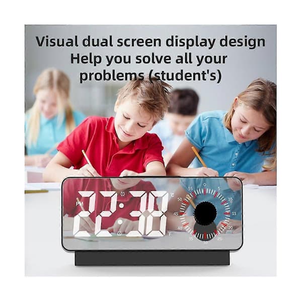 Countdown Alarm Clock Dual Display Visual Manager Alarm Clock Ambient Temperature Detection Dial Design Alarm Clocks A