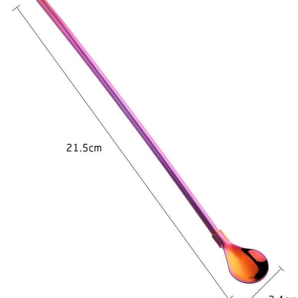 Drinking Straws, Spoons, Stainless Steel Drinking Straws with Spoons