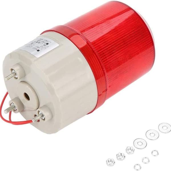 220V 2A Rød LED Nødlys Advarselslys Backup Stroboskop Roterende Alarmsystem (8 * 8 * 15cm)