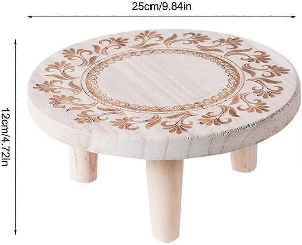 Rustikk Mini Trepall - Dekorativ Blomsterpotteholder for Innendørs/Utendørs