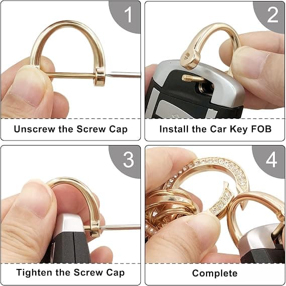 Mikrofiber læder håndledsrem, bilnøglestrop med 5 nøgleringe og anti-tabt D-ring.